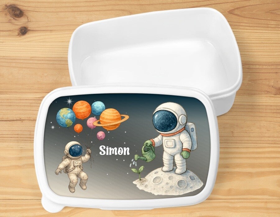 Boîte à goûter "astro" personnalisée, blanche