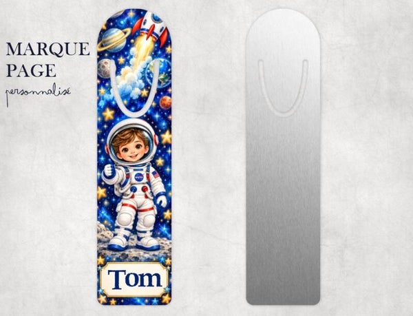 Marque-page enfant personnalisé avec prénom – astronaute