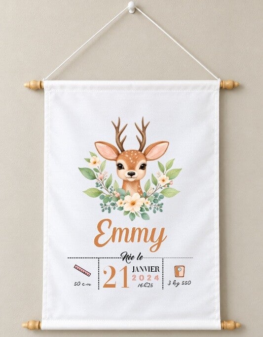 Fanion décoratif personnalisé "biche"