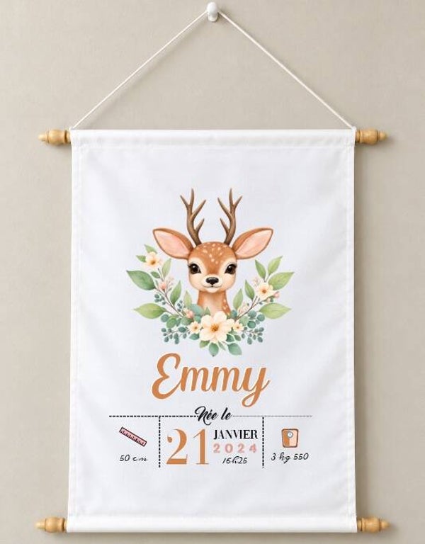 Fanion décoratif personnalisé "biche"