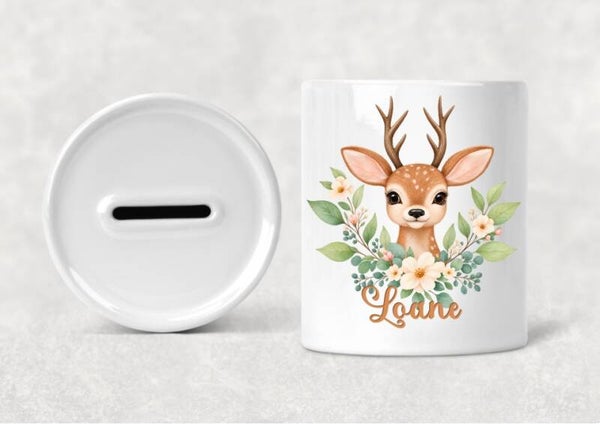 Tirelire personnalisée "biche"