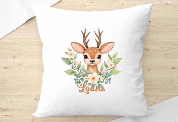 Coussin personnalisé "biche"