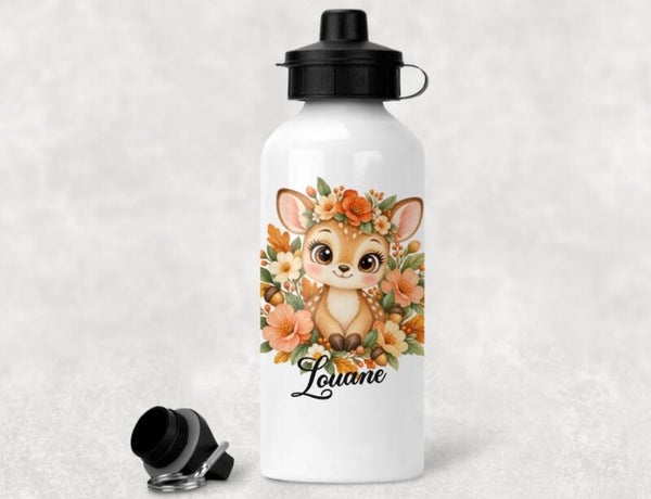 Gourde personnalisée "biche kawaï"