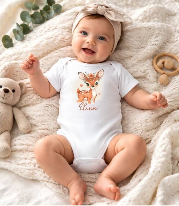 Body Bébé Personnalisé "biche"