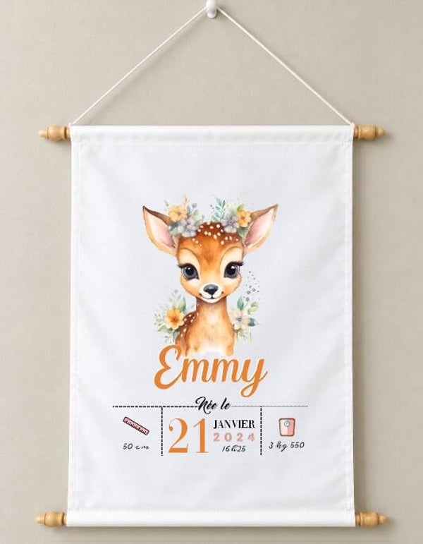 Fanion décoratif personnalisé  "biche"