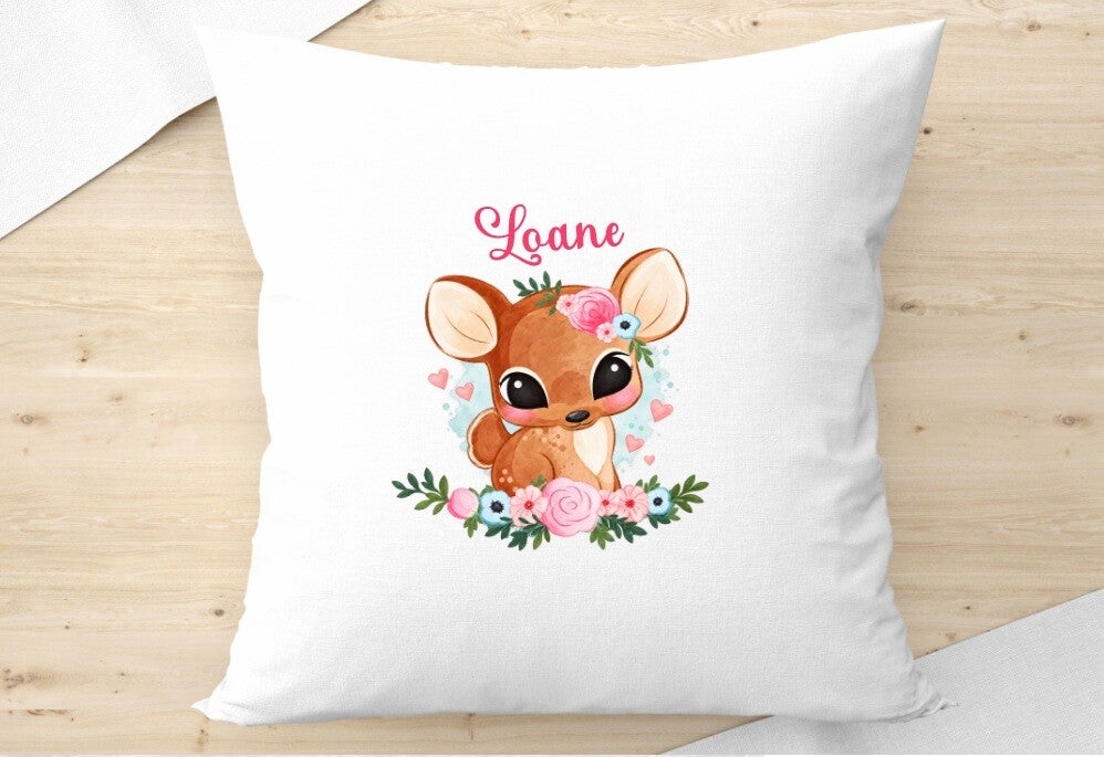 Coussin personnalisé "biche"
