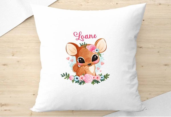 Coussin personnalisé "biche"