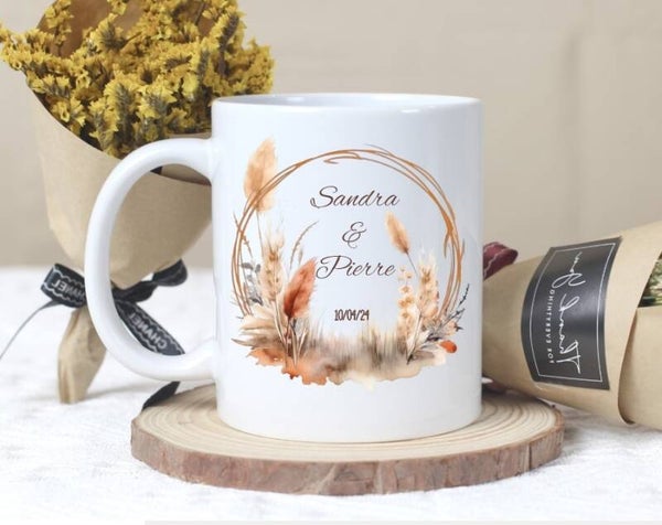Mug personnalisé spécial mariage bohème