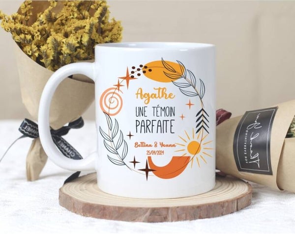 Mug personnalisé "témoin parfaite"