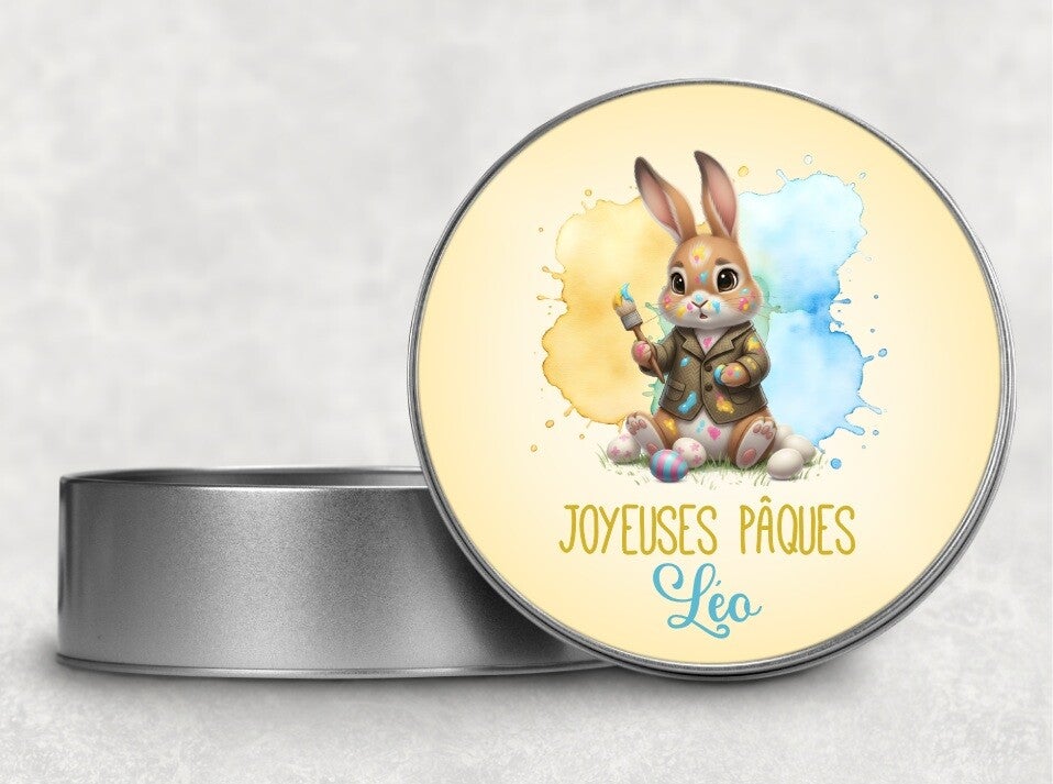 Boîte en métal "spécial pâques" personnalisée