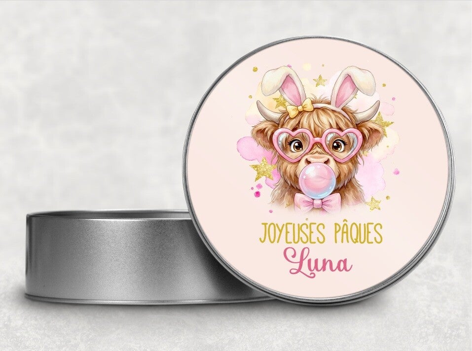 Boîte en métal "spécial pâques" personnalisée
