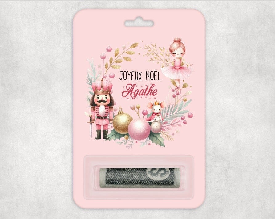 Carte d'argent personnalisé "spécial noël - casse noisette"