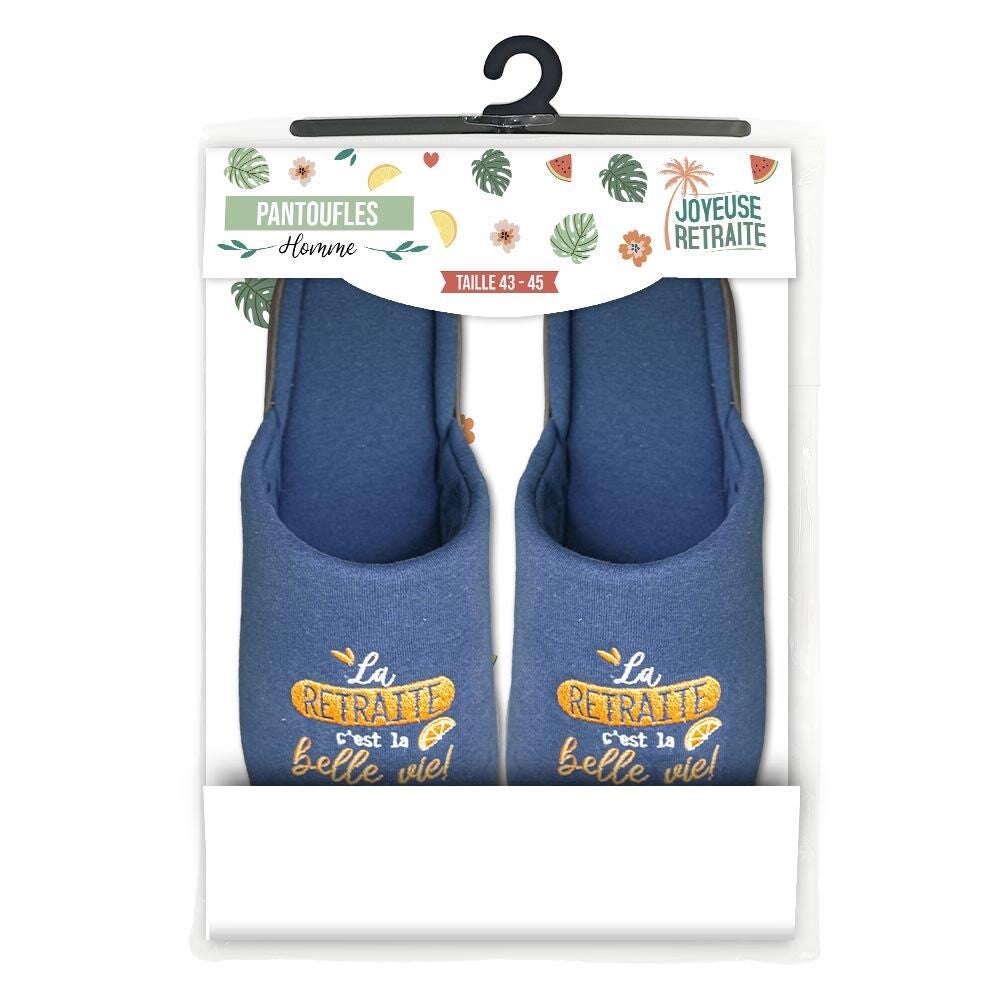 Pantoufles Homme "La Retraite c’est la Belle Vie" (43-45)