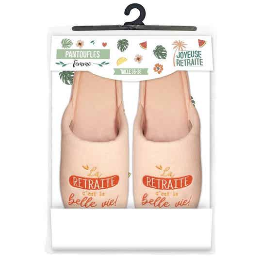 Pantoufles Femme "La Retraite c’est la Belle Vie" (36-38)