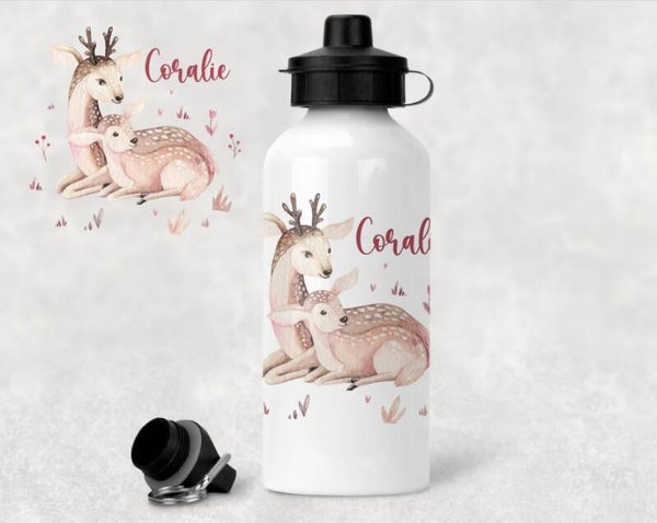 gourde personnalisée "maman et bébé cerf"