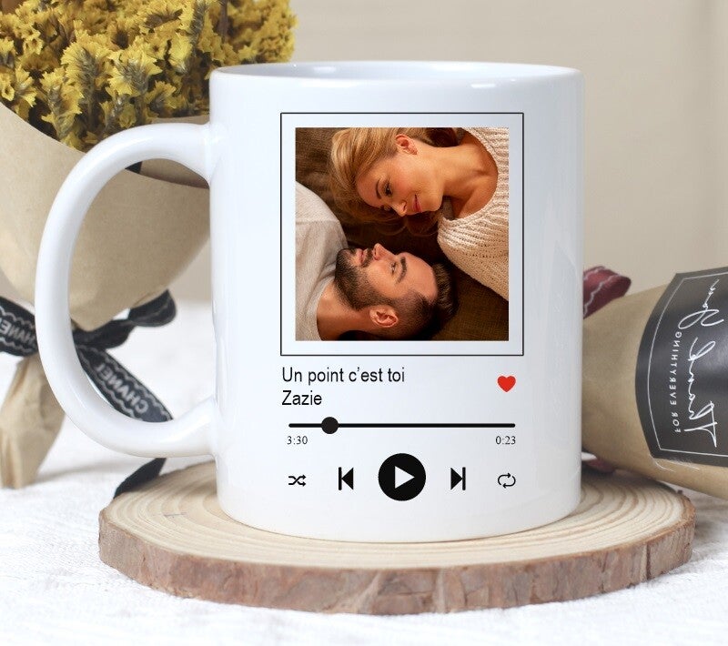 Mug personnalisé "chanson d'amour"