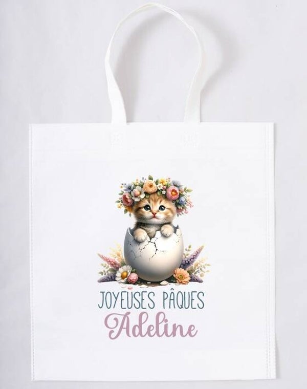 Sac pour la chasse aux œufs personnalisé "petit chaton"