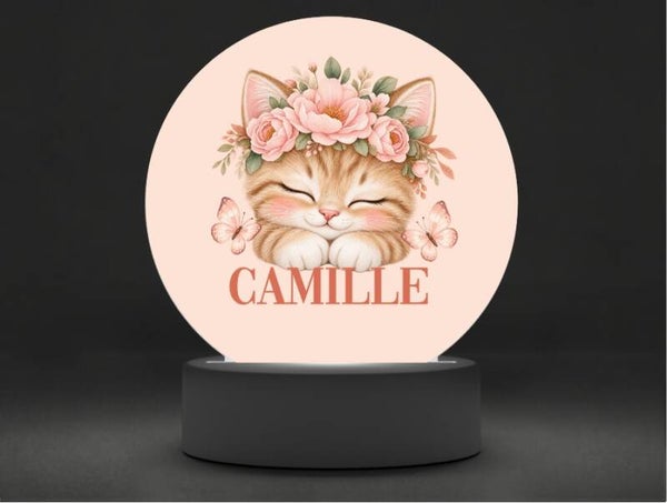 Lampe veilleuse personnalisée CHAT
