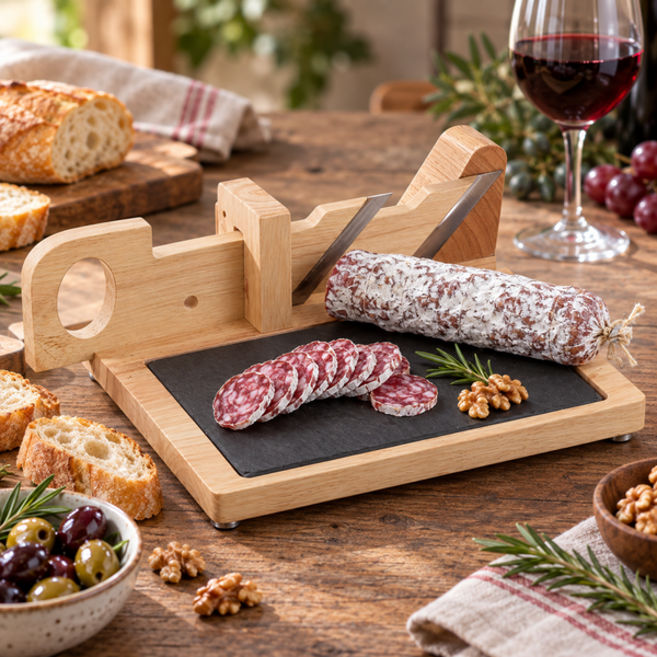 Trancheuse à saucisson avec plateau en ardoise 🥖🍷