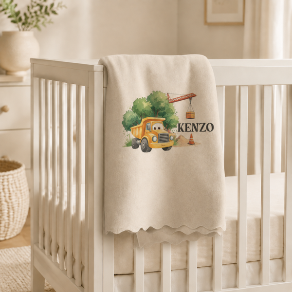 Plaid personnalisé Enfant "engin de chantier"
