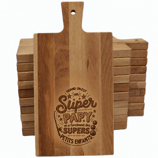🌳 Planche à découper & apéro en bois de hêtre - Papy