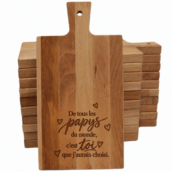 🌳 Planche à découper & apéro en bois de hêtre - Papy