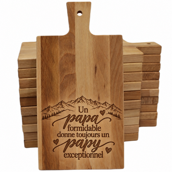 🌳 Planche à découper & apéro en bois de hêtre - Papy