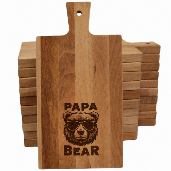 🌳 Planche à découper & apéro en bois de hêtre - Papa bear