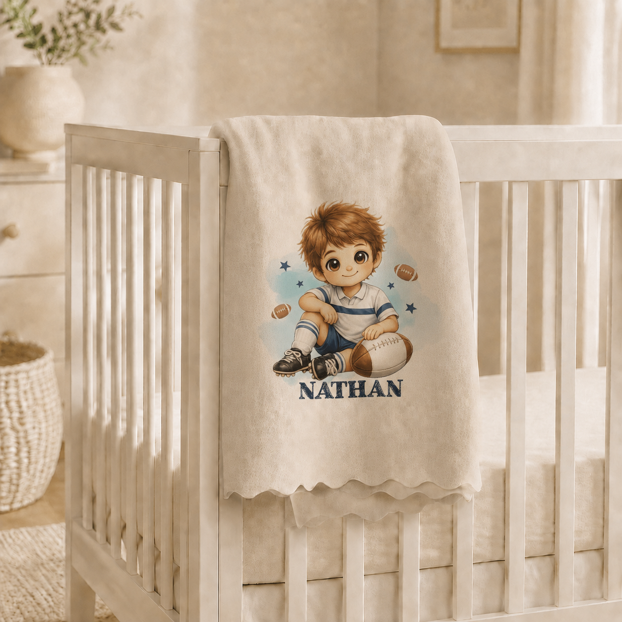 Plaid personnalisé Enfant "rugby"