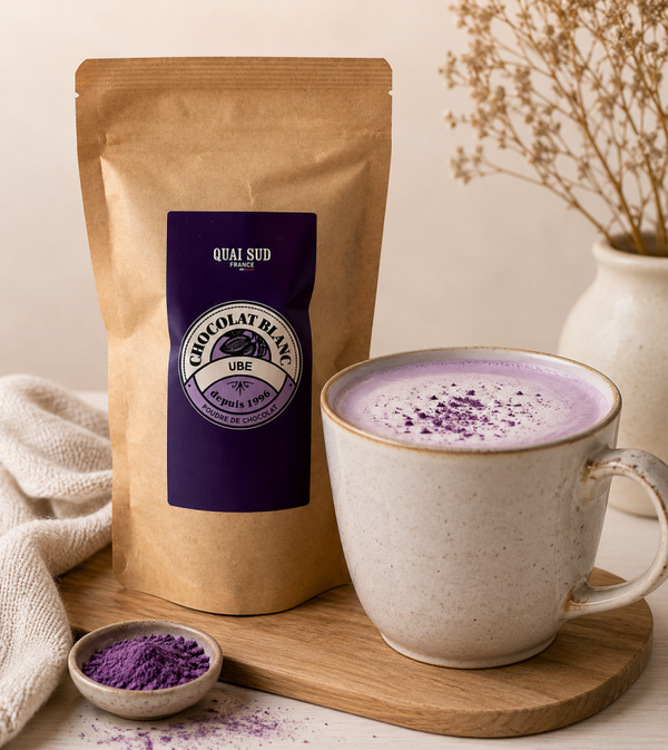 Chocolat blanc en poudre à l’Ube - 250 g