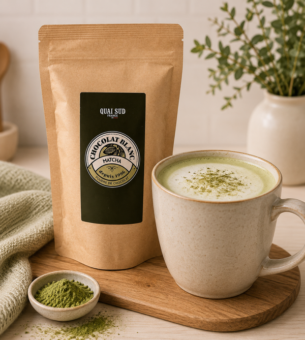 Chocolat blanc en poudre au thé Matcha - 250 g