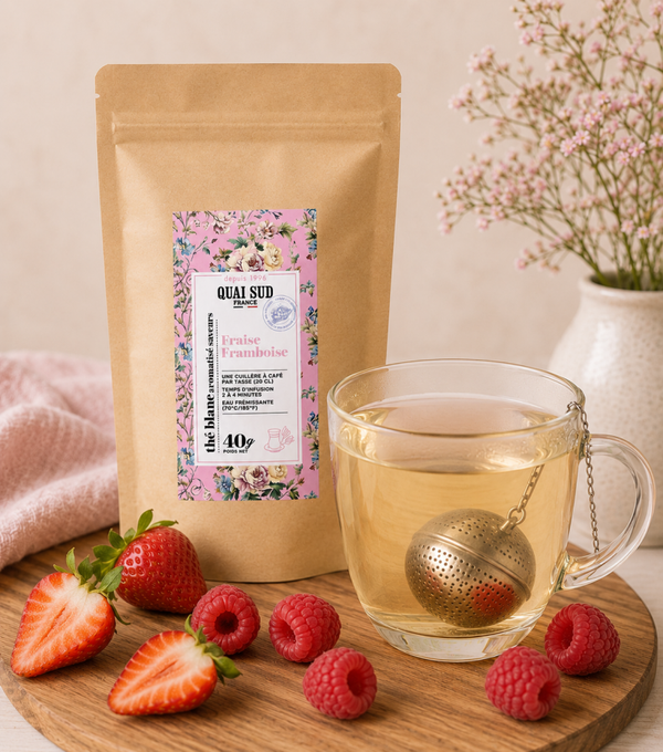 Thé blanc Fraise Framboise Sachet 40g