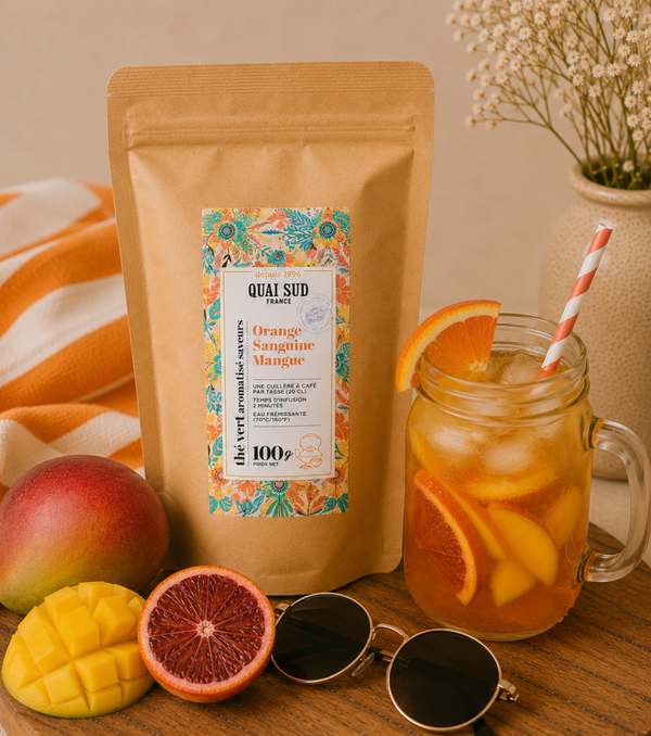 Thé Vert Glacé Orange Sanguine-Mangue - Sachet 100 g