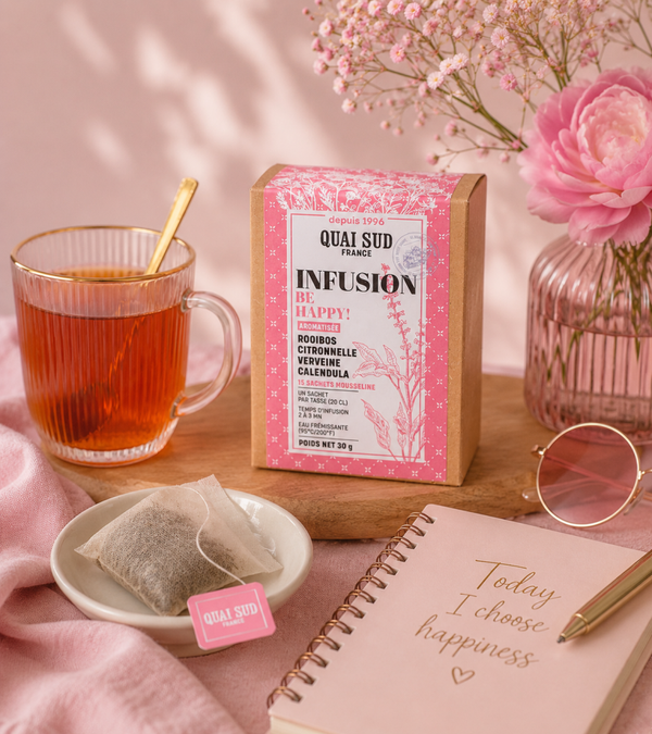 Infusion « Be Happy! » (Rooibos, Citronnelle, Verveine, Calendula) 15 Infusettes