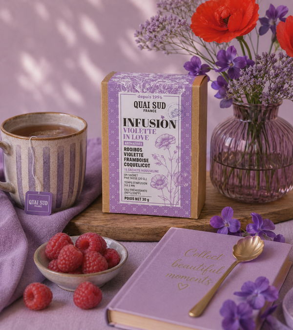 Infusion « Violette In Love » (Rooibos, Violette, Framboise, Coquelicot) 15 Infusettes