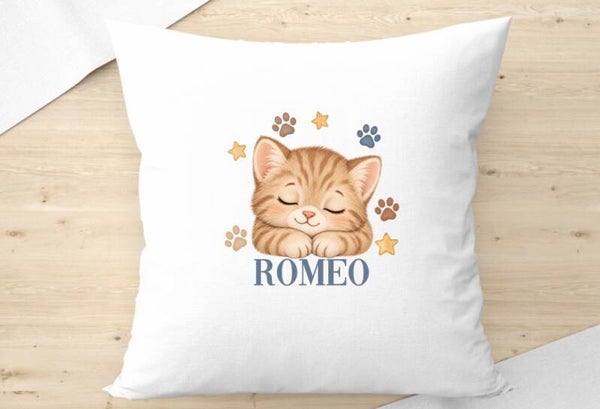 coussin "chaton" personnalisé