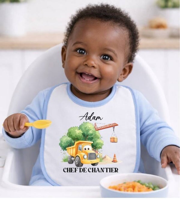 Bavoir personnalisé "Chef de chantier"