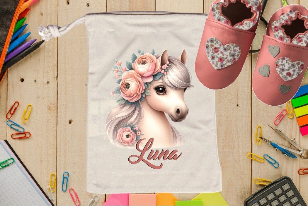 SAC A CHAUSSONS "cheval" personnalisé