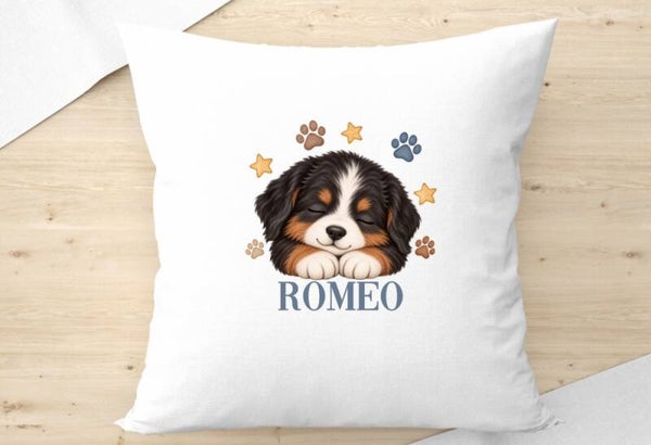 coussin "chiot" personnalisé