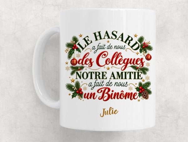 Mug de noël personnalisé - Collègue binôme