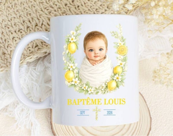 Mug personnalisé spécial baptême dolce vita