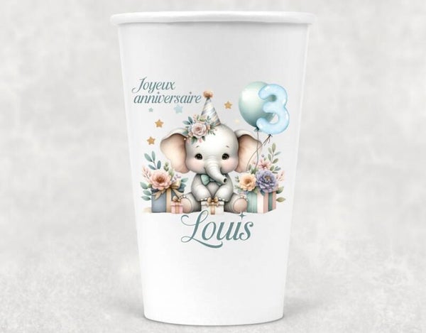 ECO-CUP anniversaire enfant "éléphant" 550 ml
