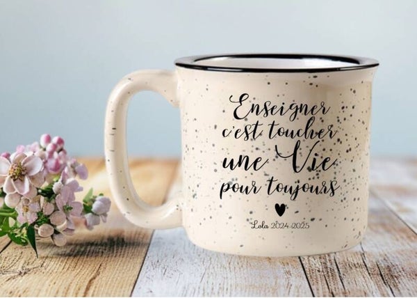 Mug en céramique émaillé 400 ml "Enseigner"