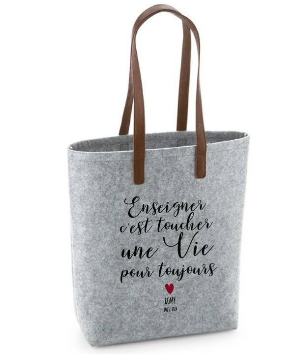 Sac shopping en Feutrine Premium "Enseigner" personnalisé