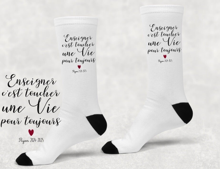 Chaussettes personnalisées homme "Enseigner"