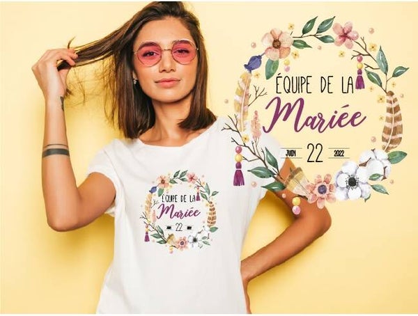 T-shirt EVJF "Equipe de la mariée" personnalisé