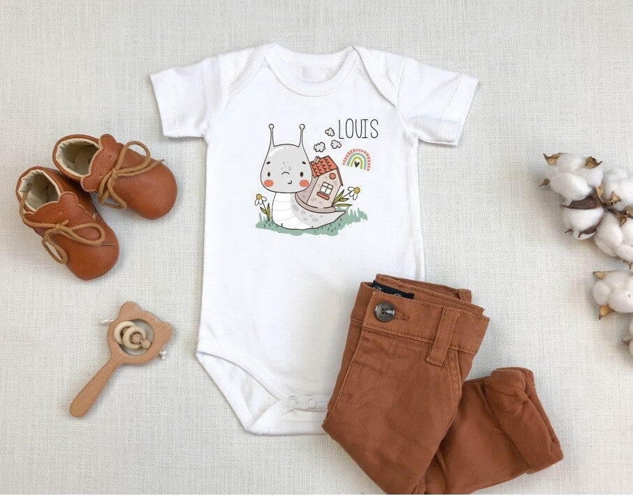Body Bébé Personnalisé "escargot"