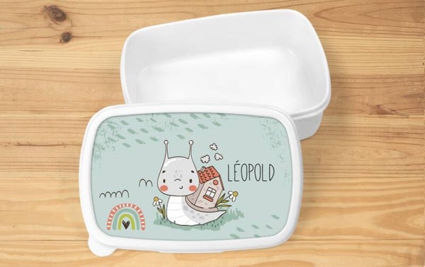 Boîte à goûter "escargot" personnalisée