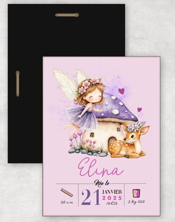 Cadre déco "fée" personnalisé