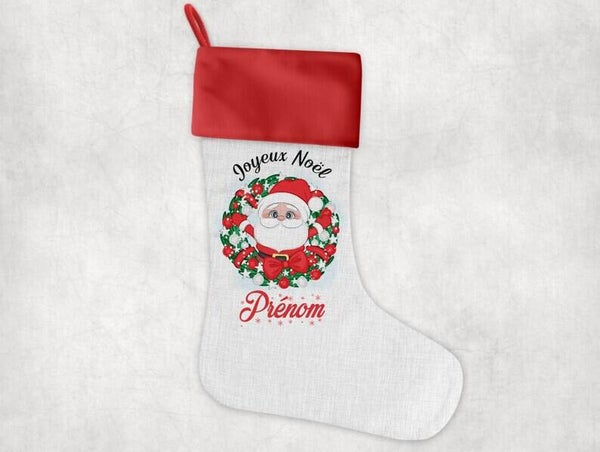 Chaussette décorative personnalisée "petit papa Noël"